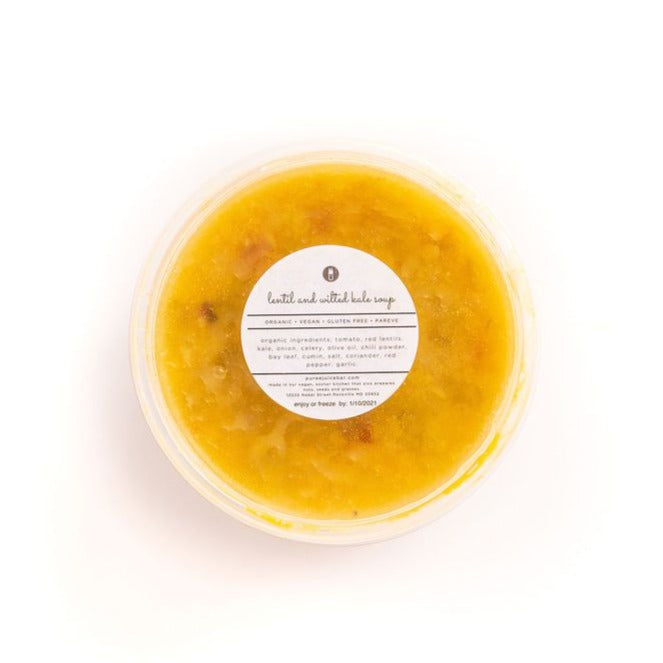 Made from fresh ingredients, including our homemade vegan stock! These soups are satisfying and delicious! Sent cold for you to reheat at home. A great addition to a cleanse, snack or make a meal of it with a salad! Yummy.